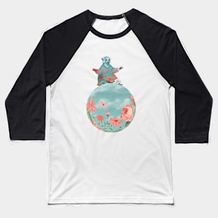 Coral Flowers and Turquoise Sky Baseball T-Shirt